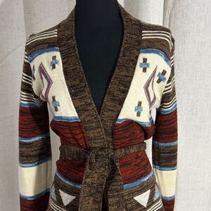 Vintage 70s Zado Women’s Acrylic Southwestern Pattern Cardigan